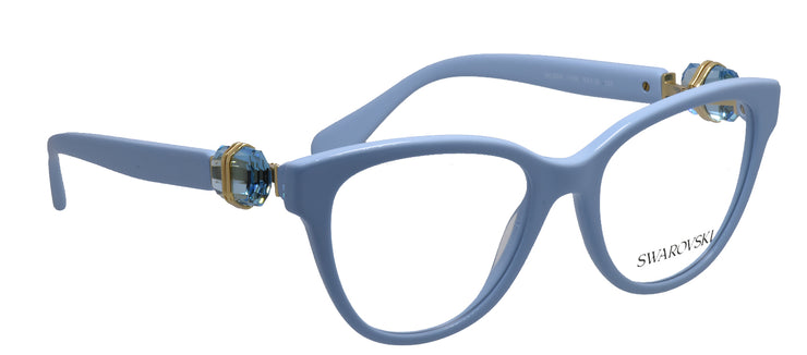 Swarovski SK 2004 1006 Cat-Eye Plastic Blue Eyeglasses with Logo Stamped Demo Lenses