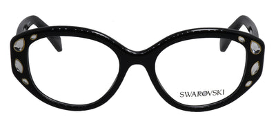 Swarovski SK 2006 1001 Irregular Plastic Black Eyeglasses with Logo Stamped Demo Lenses