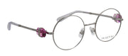 Swarovski SK 1001 4001 Round Metal Silver Eyeglasses with Logo Stamped Demo Lenses