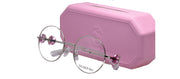 Swarovski SK 1001 4001 Round Metal Silver Eyeglasses with Logo Stamped Demo Lenses