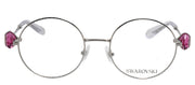 Swarovski SK 1001 4001 Round Metal Silver Eyeglasses with Logo Stamped Demo Lenses