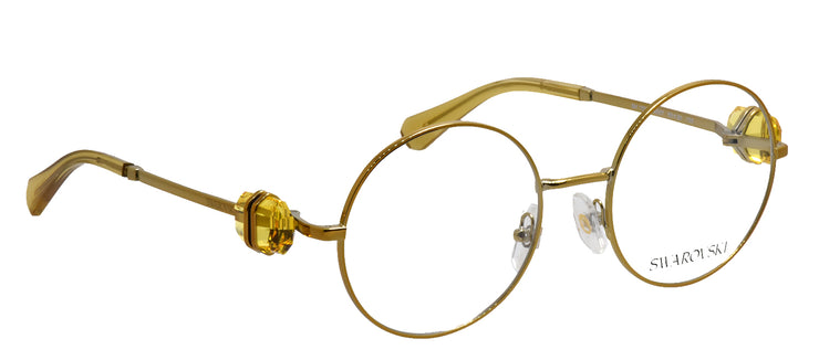 Swarovski SK 1001 4007 Round Metal Yellow Eyeglasses with Logo Stamped Demo Lenses