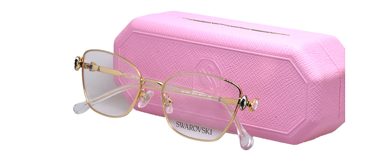 Swarovski SK 1006 4013 Pillow Metal Gold Eyeglasses with Logo Stamped Demo Lenses