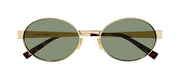 Saint Laurent NEW WAVE SL 692 003 Oval Metal Gold Sunglasses with Green Lens