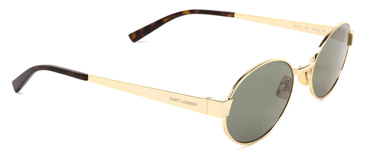 Saint Laurent NEW WAVE SL 692 003 Oval Metal Gold Sunglasses with Green Lens