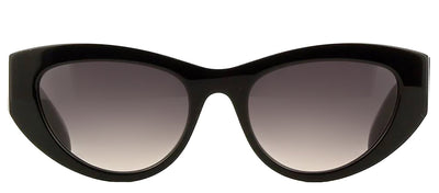 Alexander McQueen AM 0377S 001 Cat-Eye Plastic Black Sunglasses with Grey Gradient Lens