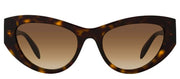 Alexander McQueen AM 0377S 002 Cat-Eye Plastic Havana Sunglasses with Brown Gradient Lens