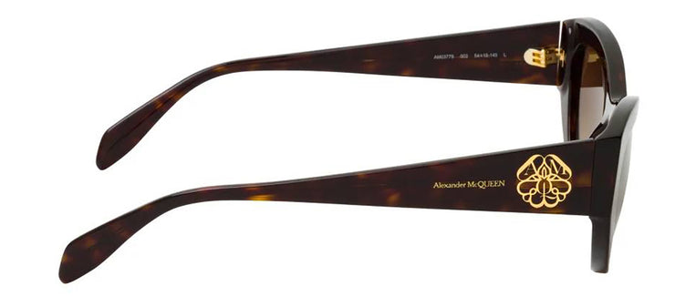 Alexander McQueen AM 0377S 002 Cat-Eye Plastic Havana Sunglasses with Brown Gradient Lens