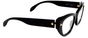 Alexander McQueen AM 0410O 001 Cat-Eye Plastic Black Eyeglasses with Logo Stamped Demo Lenses