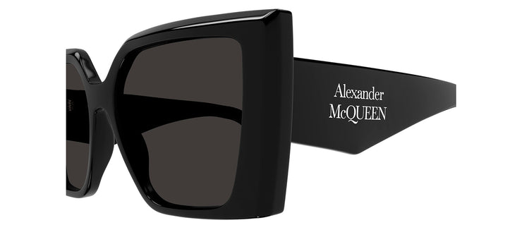 Alexander McQueen AM 0467S 001 Square Plastic Black Sunglasses with Grey Lens