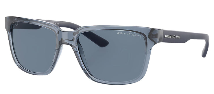 Armani Exchange AX 4026S 82782V Square Plastic Blue Sunglasses with Blue Polarized Lens