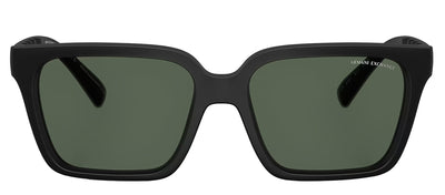 Armani Exchange AX 4147S 807 Square Plastic Black Sunglasses with Green Lens