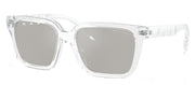 Armani Exchange AX 4147S 82356G Square Plastic Clear Sunglasses with Silver Mirror Lens