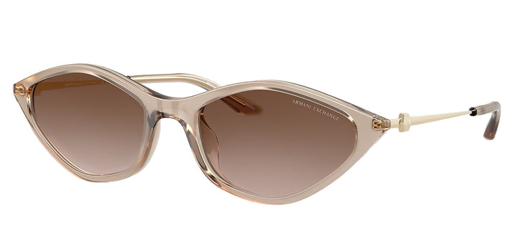 Armani Exchange AX 4152SU 836613 Irregular Plastic Beige Sunglasses with Brown Gradient Lens