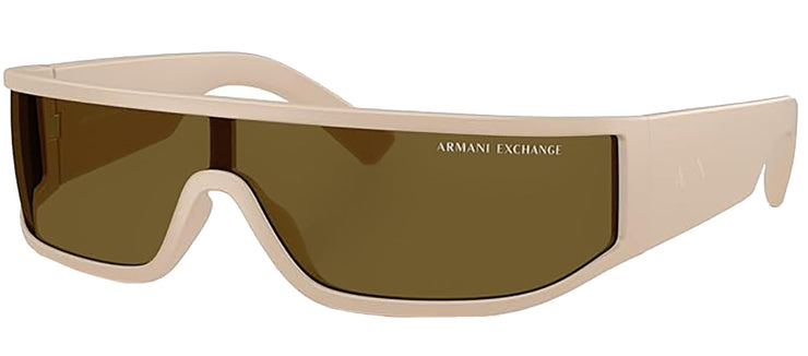 Armani Exchange AX 4153SU 836173 Wrap Plastic Beige Sunglasses with Brown Lens