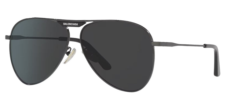 Balenciaga EVERYDAY BB 0244S 001 Aviator Metal Grey Sunglasses with Grey Lens