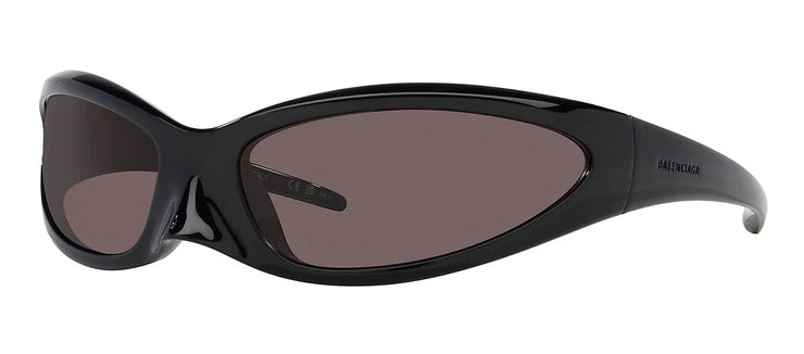 Balenciaga EXTREME BB 0251S 001 Wrap Plastic Black Sunglasses with Grey Lens