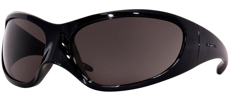 Balenciaga EXTREME BB 0252S 001 Wrap Plastic Black Sunglasses with Grey Lens