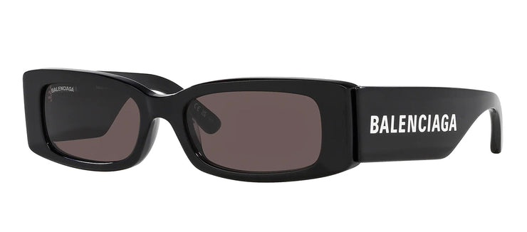 Balenciaga EVERYDAY BB 0260S 001 Rectangle Plastic Black Sunglasses with Grey Lens