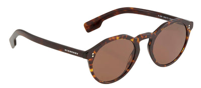 Burberry BE 4280 300273 Round Plastic Dark Havana Sunglasses with Brown Classic Lens