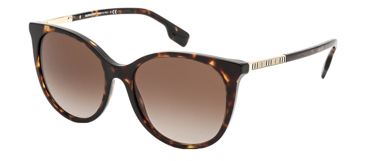 Burberry BE 4333 300213 Cat-Eye Plastic Havana Sunglasses with Brown Gradient Lens