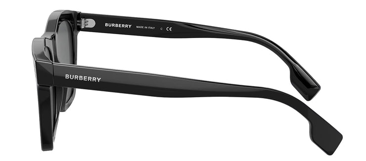 Burberry BE 4348 300187 Square Plastic Black Sunglasses with Grey Lens