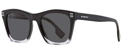 Burberry BE 4348 394887 Square Plastic Black Sunglasses with Dark Gray Solid Color Lens