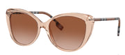 Burberry BE 4407F 408813 Cat Eye Acetate Peach Sunglasses with Brown Gradient Lens