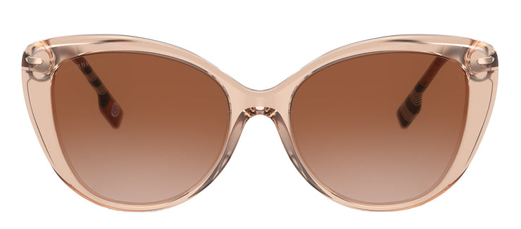 Burberry BE 4407F 408813 Cat Eye Acetate Peach Sunglasses with Brown Gradient Lens