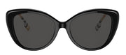 Burberry BE 4407 385387 Cat Eye Acetate Black Sunglasses with Dark Grey Solid Color Lens