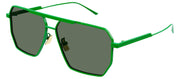 Bottega Veneta MINIMALIST BV 1012S 006 Geometric Metal Green Sunglasses with Green Lens