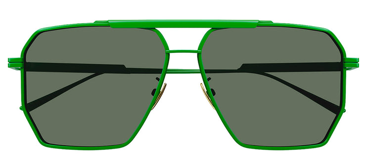 Bottega Veneta MINIMALIST BV 1012S 006 Geometric Metal Green Sunglasses with Green Lens