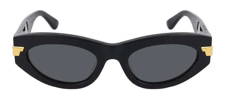 Bottega Veneta UNAPOLOGETIC BV 1189S 001 Oval Plastic Black Sunglasses with Grey Lens