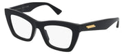 Bottega Veneta NEW CLASSIC BV 1215O 001 Cat-Eye Plastic Black Eyeglasses with Logo Stamped Demo Lenses