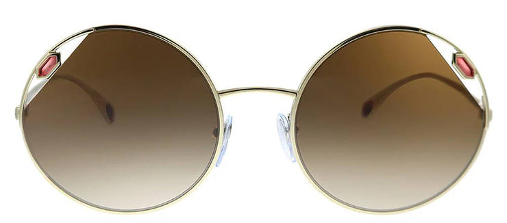 Bvlgari BV 6159 278/13 Round Metal Gold Sunglasses with Brown Gradient Lens