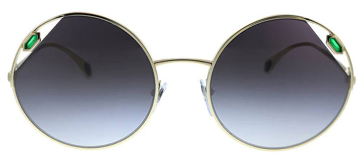 Bvlgari BV 6159 278/8G Round Metal Gold Sunglasses with Grey Gradient Lens