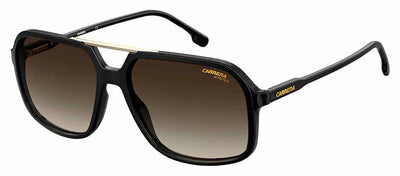 Carrera CA 229/S R60_HA Square Plastic Black Sunglasses with Brown Gradient Lens