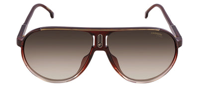 Carrera ICONS CA Champion65/N 7W5HA Aviator Plastic Burgundy Sunglasses with Brown Gradient Lens