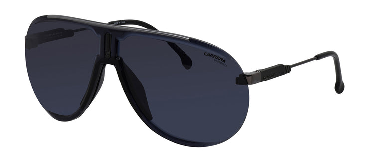 Carrera CA SUPERCHAMPION V81 Wrap Plastic Black Sunglasses with Grey Solid Color Lens