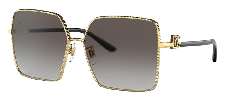 Dolce & Gabbana DG 2279 02/8G Square Metal Gold Sunglasses with Grey Gradient Lens