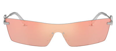 Dolce & Gabbana DG 2292 05/6Q Shield Metal Silver Sunglasses with Brown Mirror Lens