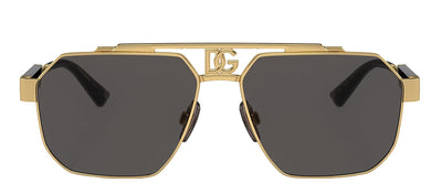Dolce & Gabbana DG 2294 02/87 Aviator Metal Gold Sunglasses with Grey Lens