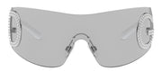 Dolce & Gabbana STATEMENT DG 2298B 06/87 Wrap Metal White Sunglasses with Grey Lens