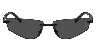 Dolce & Gabbana DG 2301 01/87 Geometric Metal Black Sunglasses with Grey Lens