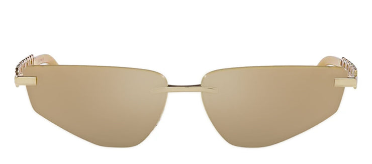 Dolce & Gabbana ACTIVE DG 2301 02/03 Fashion Metal Gold Sunglasses with Gold Mirror Lens