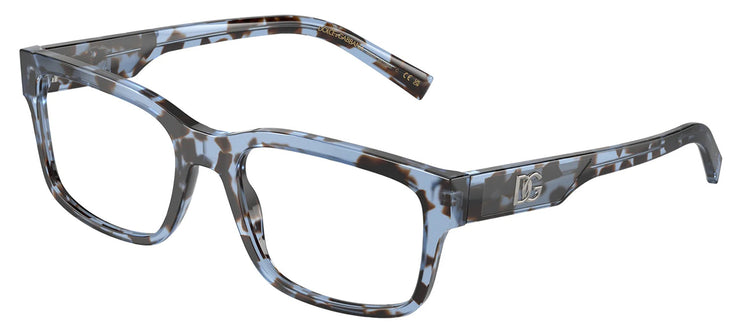 Dolce & Gabbana DG 3352 3392 Rectangle Plastic Havana Eyeglasses with Logo Stamped Demo Lenses