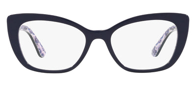 Dolce & Gabbana DG 3360 3414 Cat-Eye Plastic Blue Eyeglasses with Logo Stamped Demo Lenses