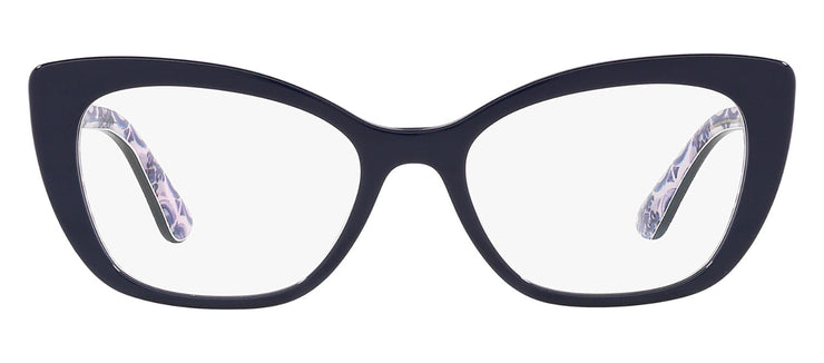 Dolce & Gabbana DG 3360 3414 Cat-Eye Plastic Blue Eyeglasses with Logo Stamped Demo Lenses