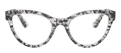 Dolce & Gabbana DG 3372 3287 Butterfly Plastic Black Eyeglasses with Logo Stamped Demo Lenses