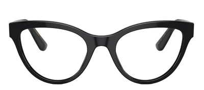 Dolce & Gabbana DG 3372 501 Cat-Eye Plastic Black Eyeglasses with Logo Stamped Demo Lenses